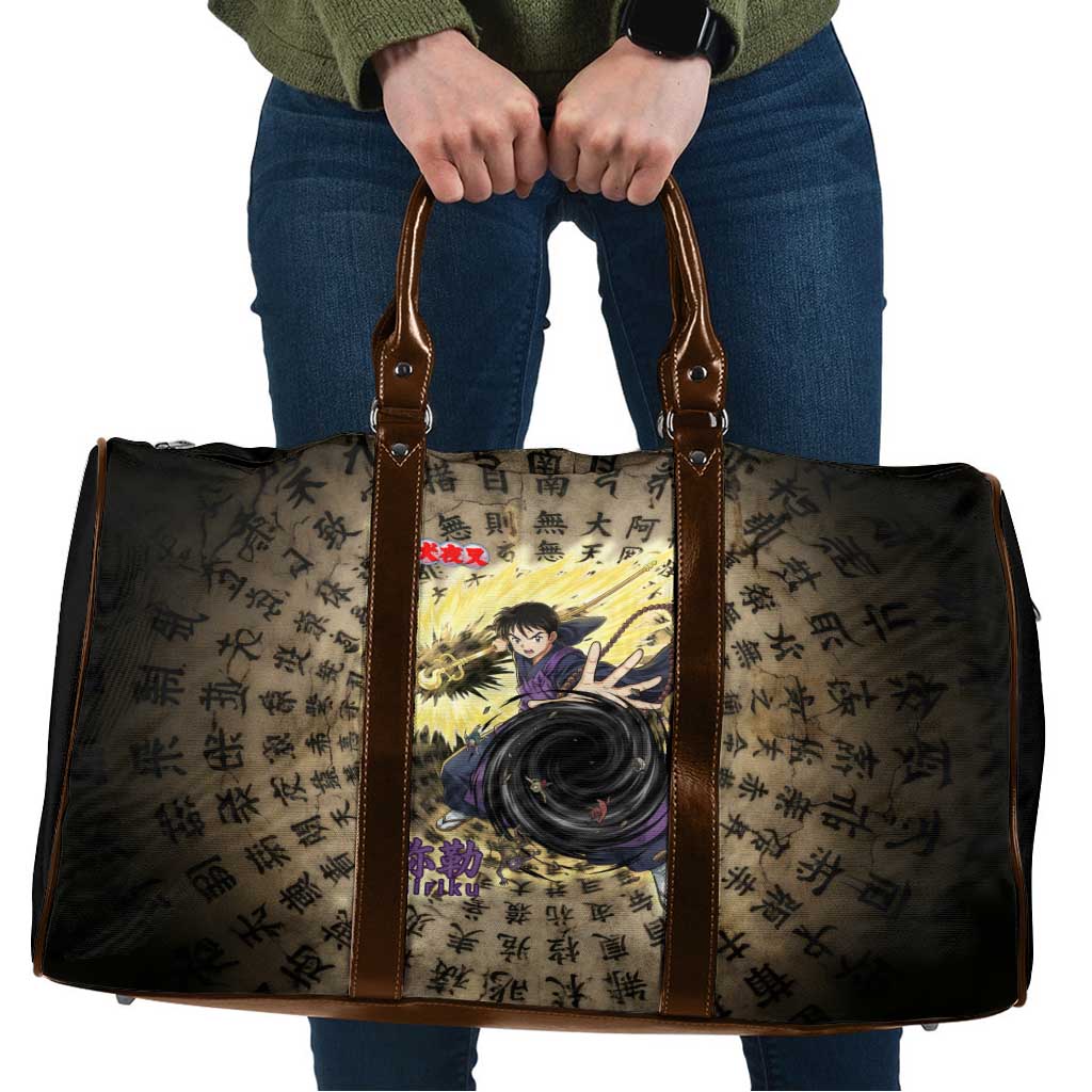 Miroku Inuyasha Series Travel Bag Cursed Monk Aesthetic with Sutra Script Background