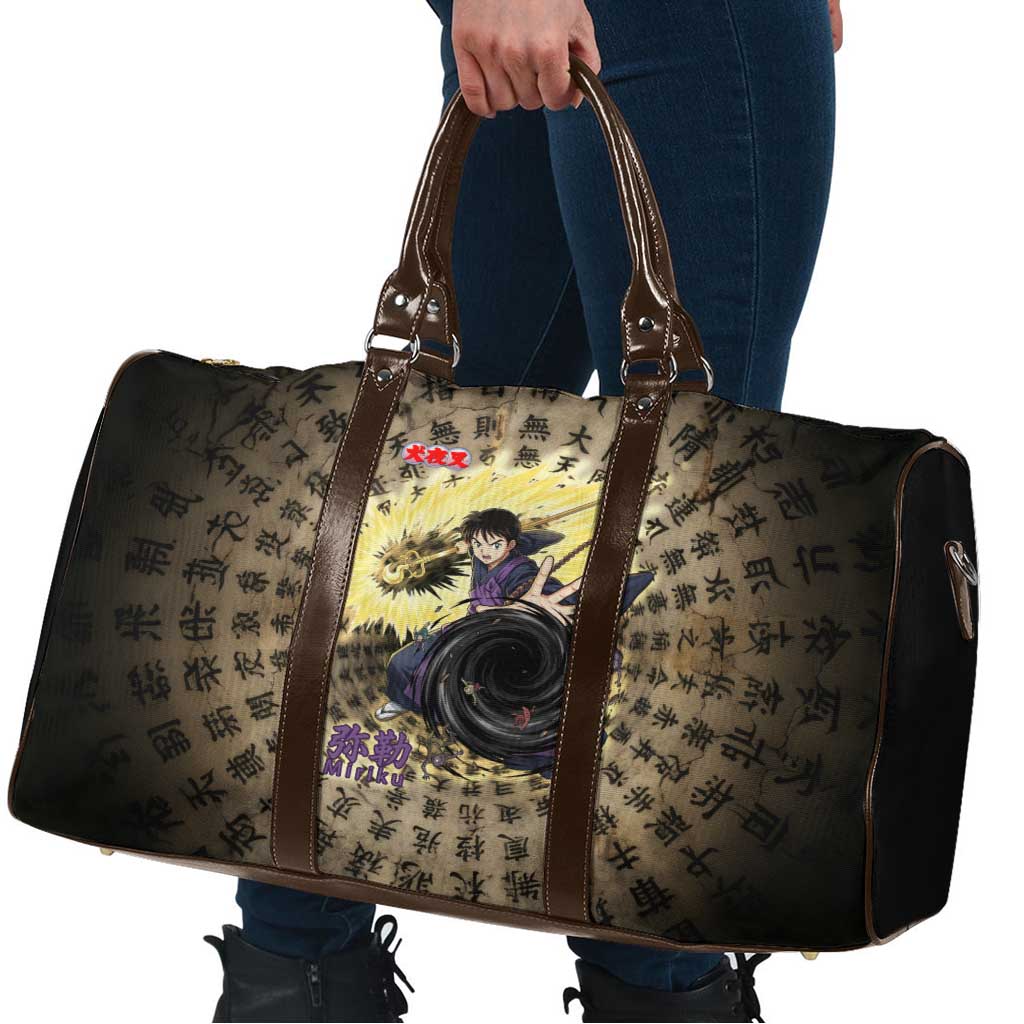 Miroku Inuyasha Series Travel Bag Cursed Monk Aesthetic with Sutra Script Background