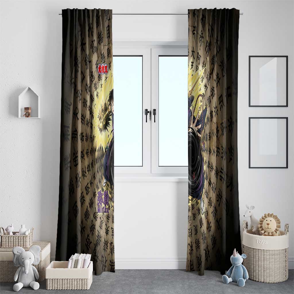 Miroku Inuyasha Series Window Curtain Cursed Monk Aesthetic with Sutra Script Background