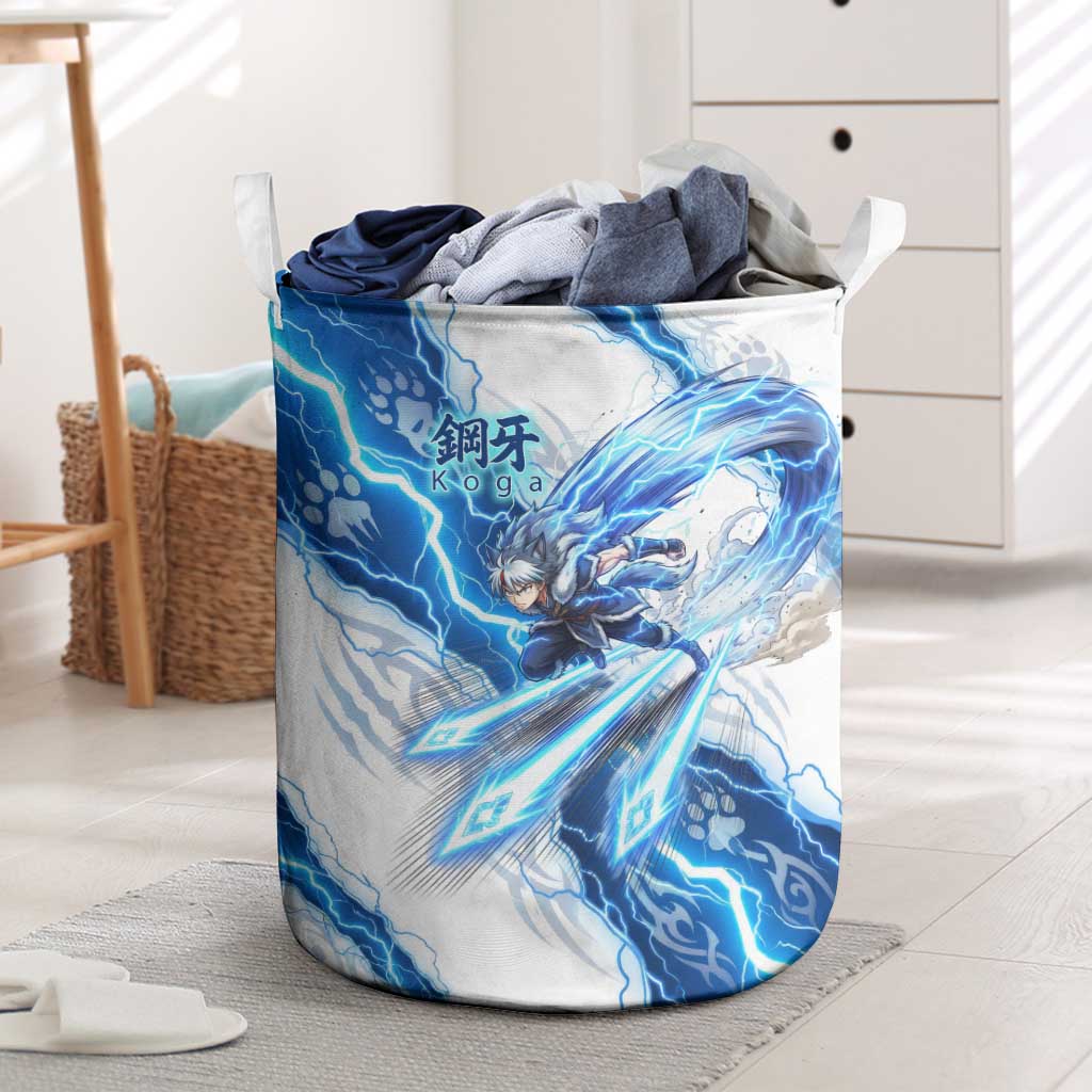 Koga Inuyasha Series Laundry Basket Electric Storm Anime Style with Blue Wolf Spirit
