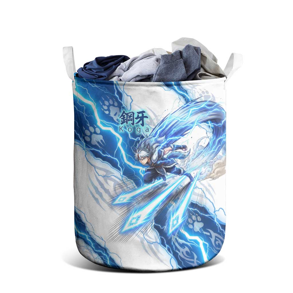 Koga Inuyasha Series Laundry Basket Electric Storm Anime Style with Blue Wolf Spirit