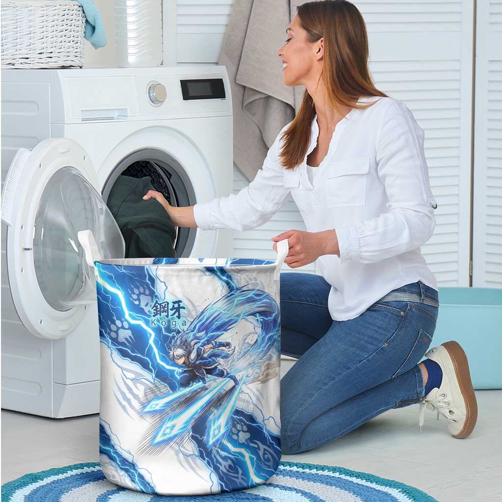 Koga Inuyasha Series Laundry Basket Electric Storm Anime Style with Blue Wolf Spirit