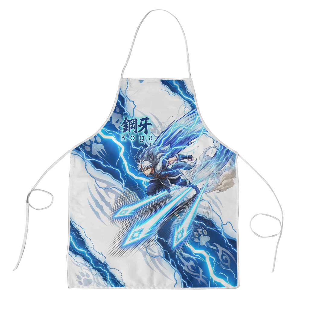 Koga Inuyasha Series Apron Electric Storm Anime Style with Blue Wolf Spirit