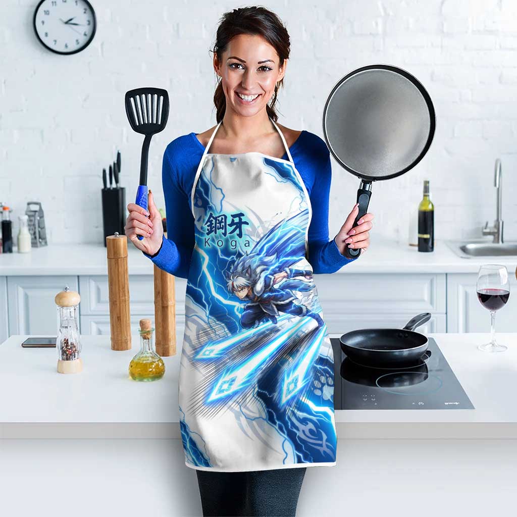 Koga Inuyasha Series Apron Electric Storm Anime Style with Blue Wolf Spirit