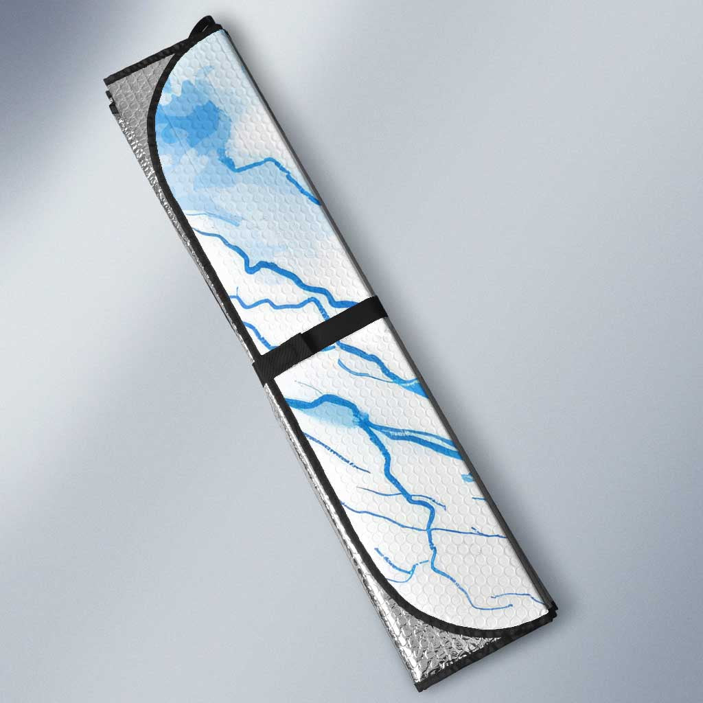 Koga Inuyasha Series Auto Sun Shade Electric Storm Anime Style with Blue Wolf Spirit