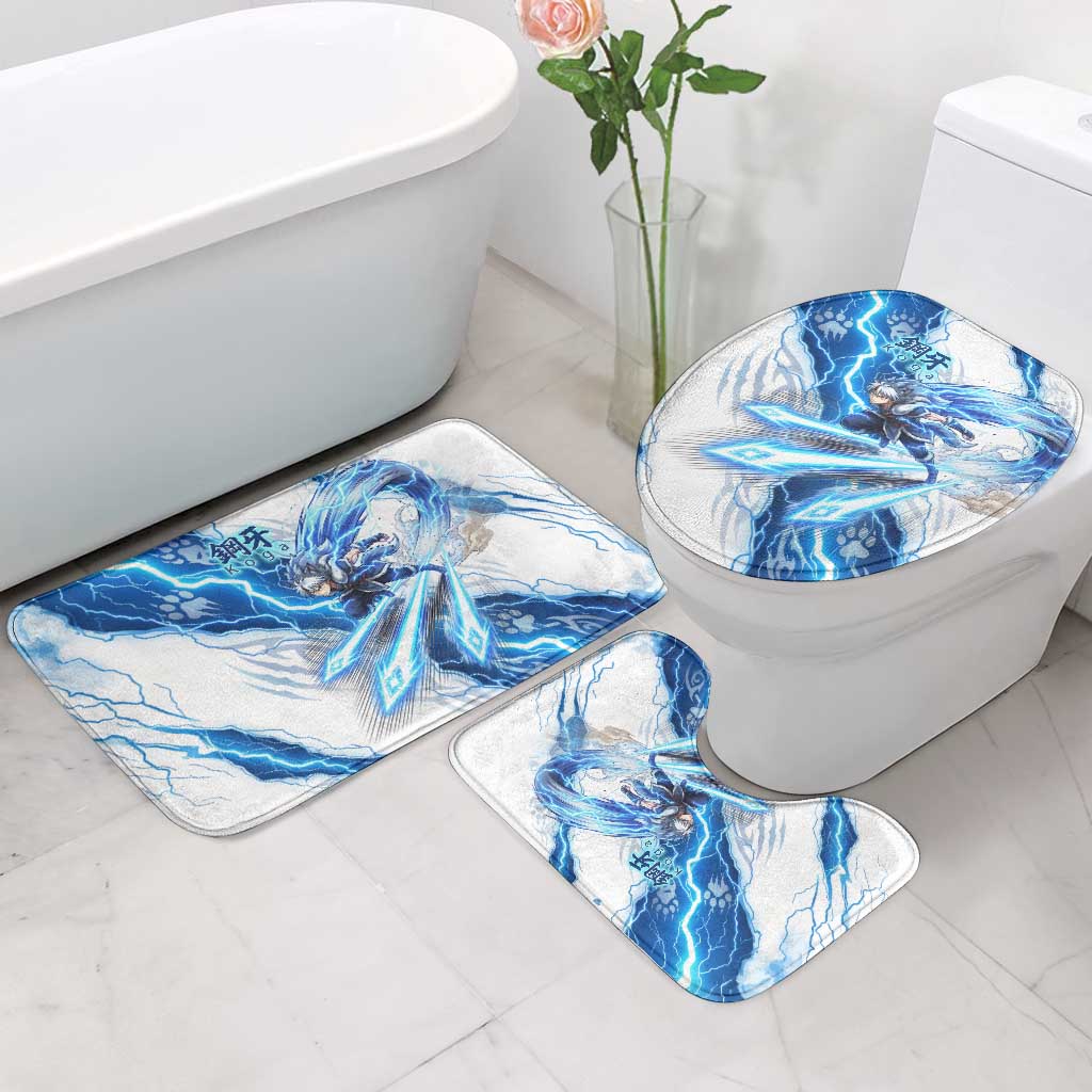 Koga Inuyasha Series Bathroom Set Electric Storm Anime Style with Blue Wolf Spirit