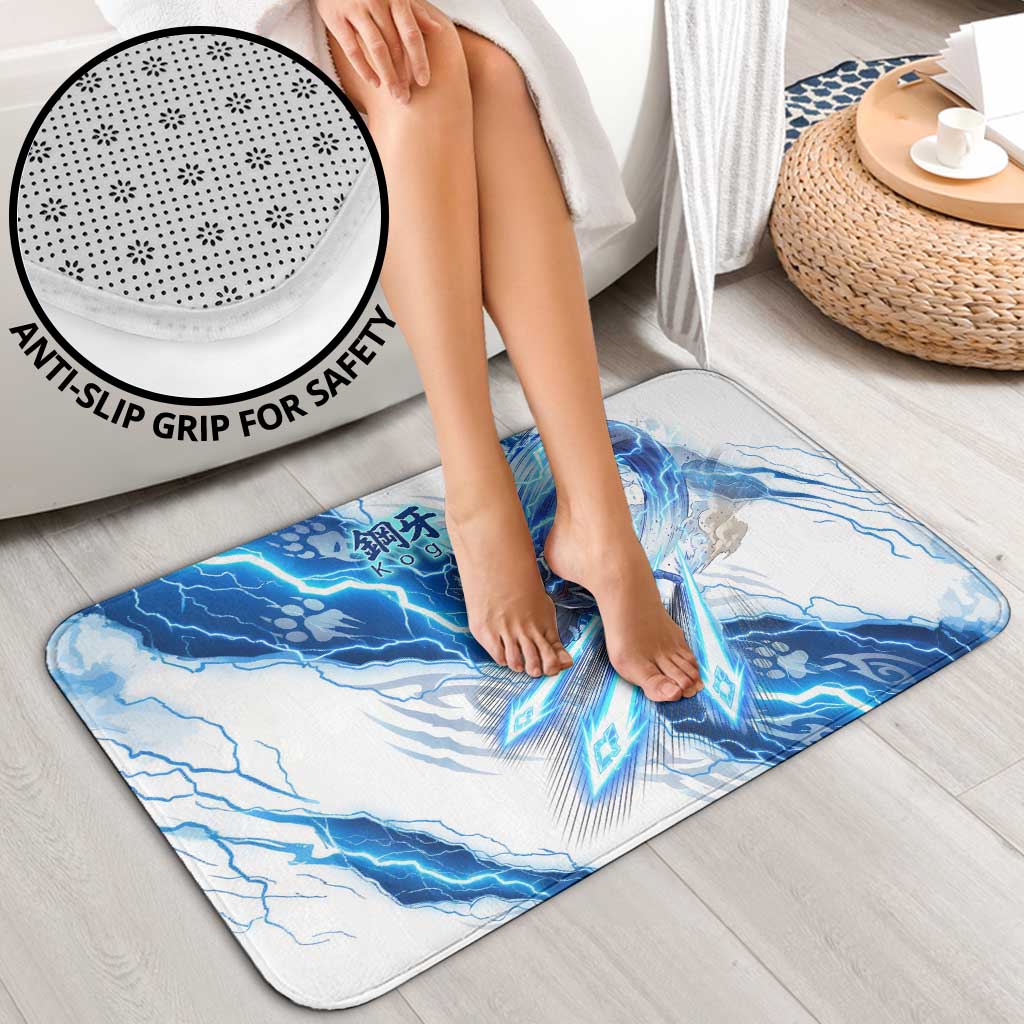 Koga Inuyasha Series Bathroom Set Electric Storm Anime Style with Blue Wolf Spirit