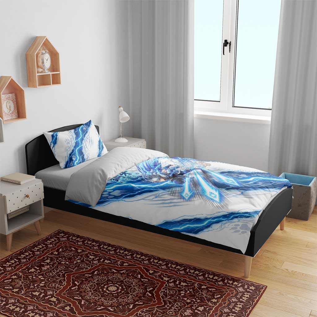 Koga Inuyasha Series Bedding Set Electric Storm Anime Style with Blue Wolf Spirit