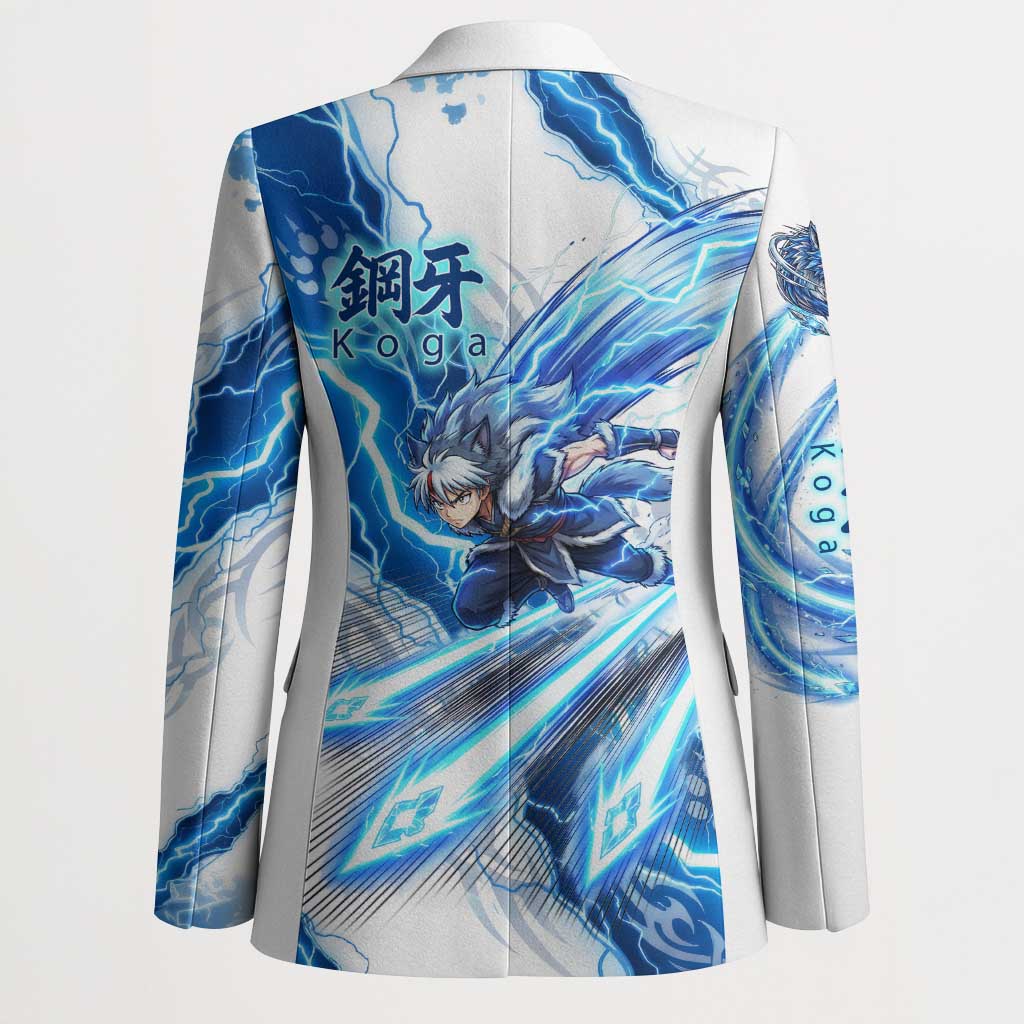 Koga Inuyasha Series Blazer Electric Storm Anime Style with Blue Wolf Spirit