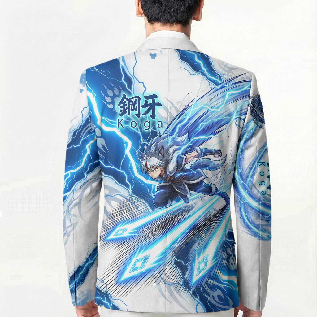 Koga Inuyasha Series Blazer Electric Storm Anime Style with Blue Wolf Spirit