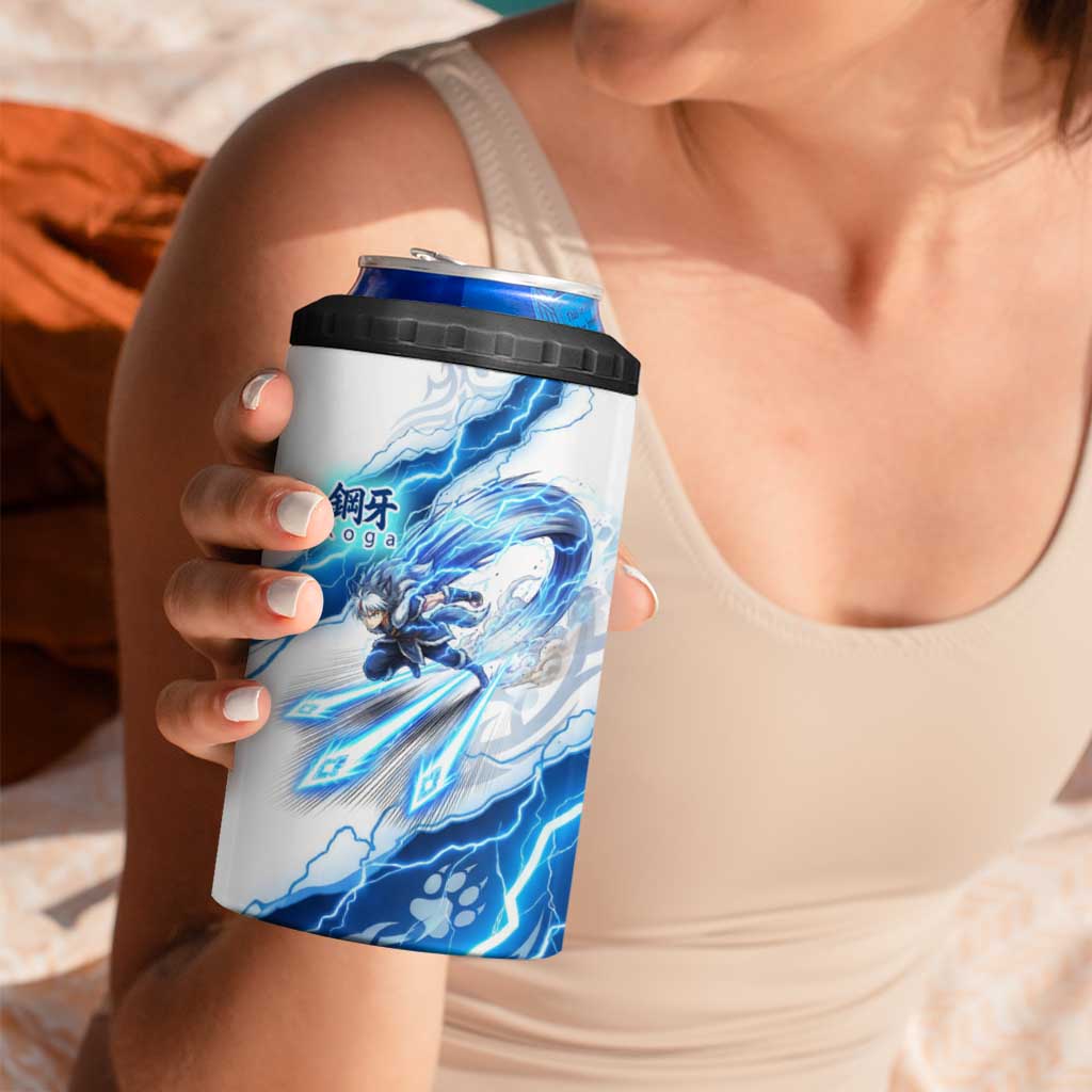Koga Inuyasha Series 4 in 1 Can Cooler Tumbler Electric Storm Anime Style with Blue Wolf Spirit