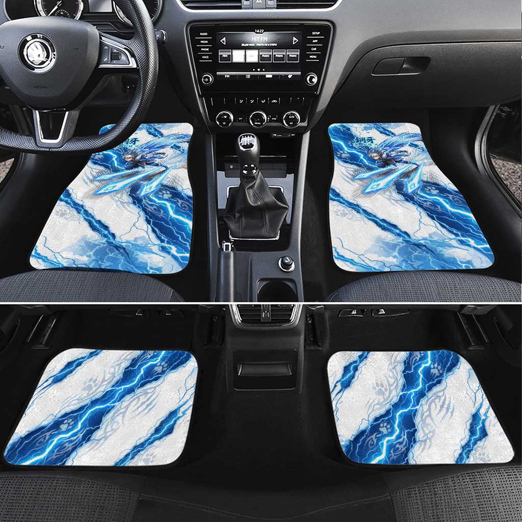 Koga Inuyasha Series Car Mats Electric Storm Anime Style with Blue Wolf Spirit