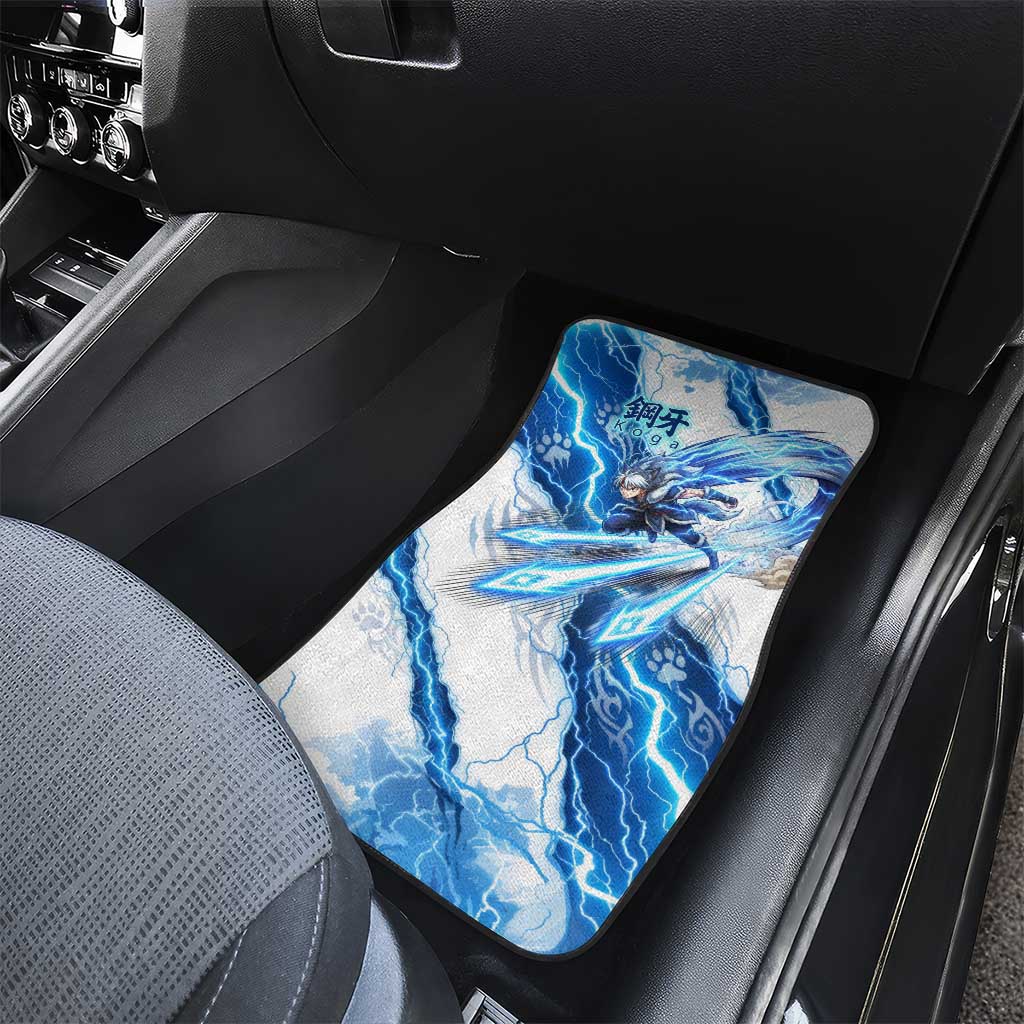 Koga Inuyasha Series Car Mats Electric Storm Anime Style with Blue Wolf Spirit