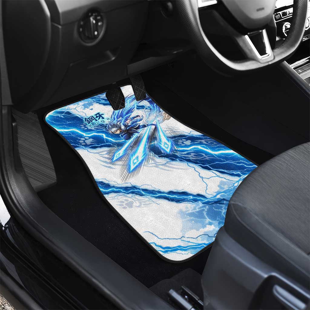Koga Inuyasha Series Car Mats Electric Storm Anime Style with Blue Wolf Spirit