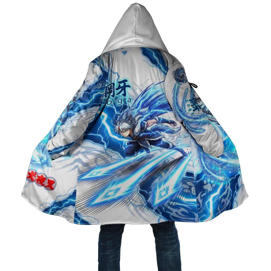 Koga Inuyasha Series Cloak Electric Storm Anime Style with Blue Wolf Spirit