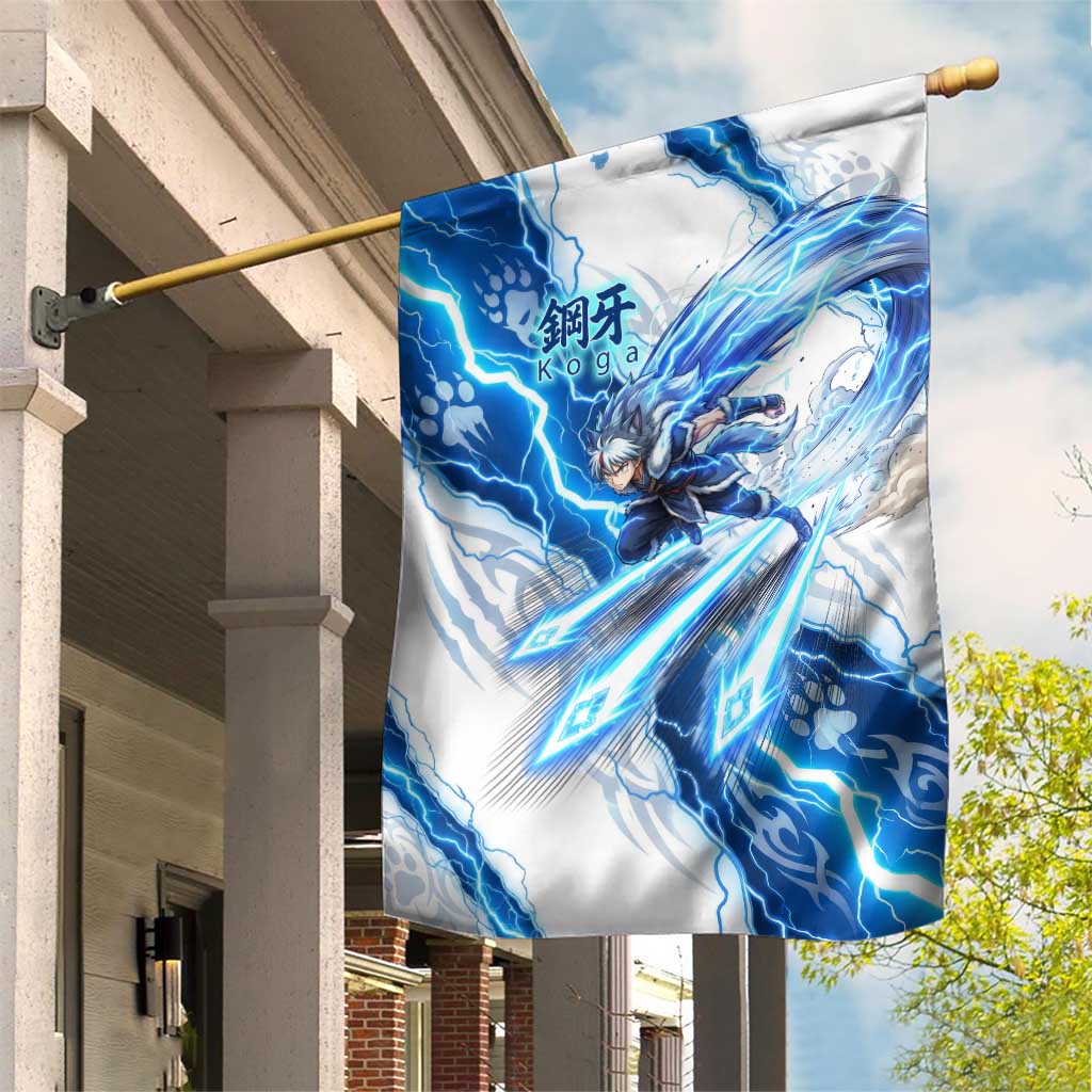 Koga Inuyasha Series Garden Flag Electric Storm Anime Style with Blue Wolf Spirit