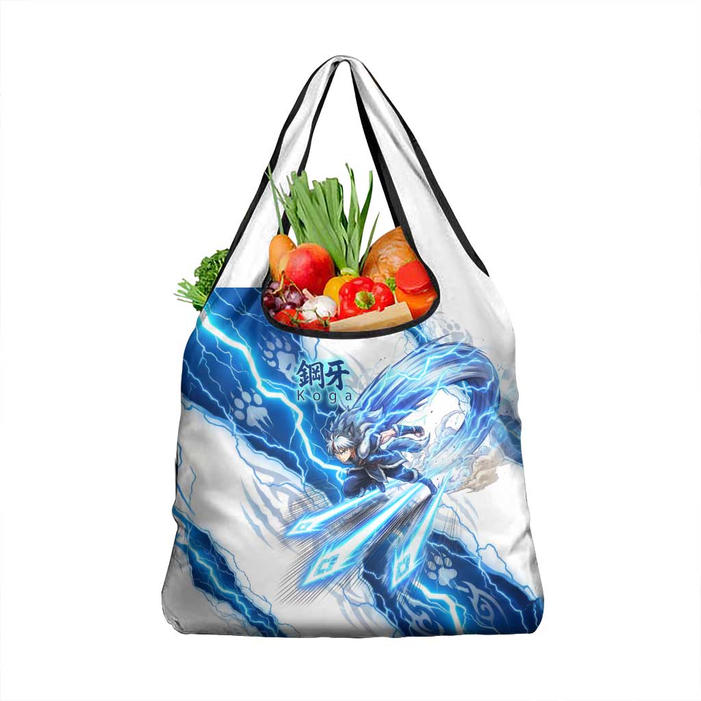 Koga Inuyasha Series Grocery Bag Electric Storm Anime Style with Blue Wolf Spirit