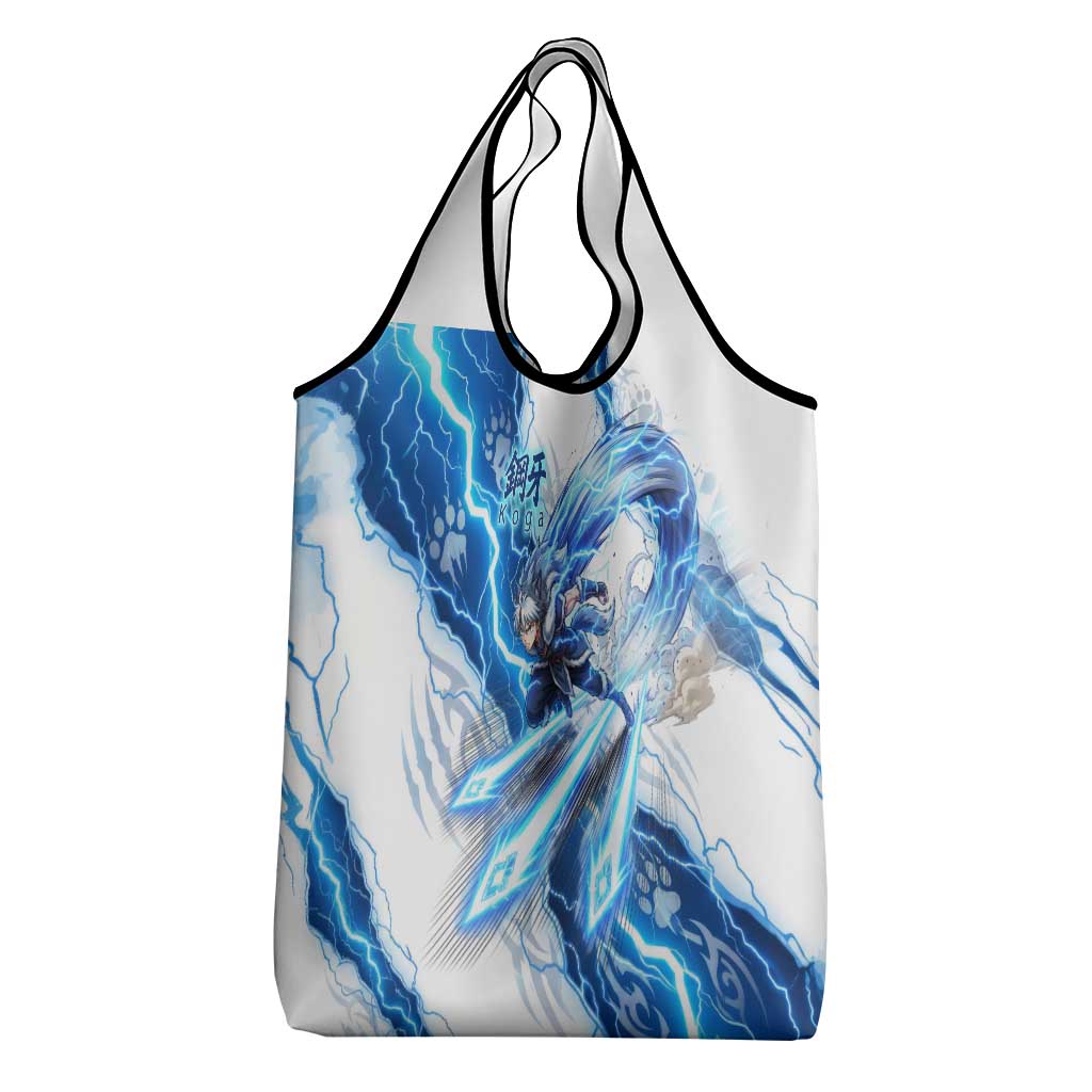 Koga Inuyasha Series Grocery Bag Electric Storm Anime Style with Blue Wolf Spirit