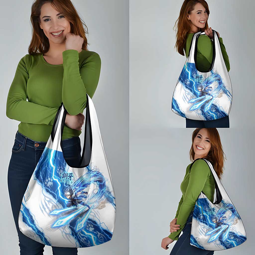 Koga Inuyasha Series Grocery Bag Electric Storm Anime Style with Blue Wolf Spirit