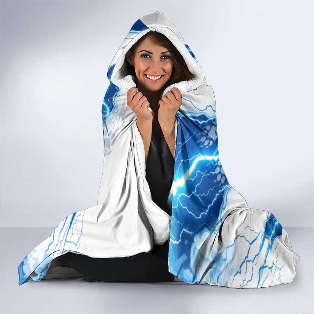 Koga Inuyasha Series Hooded Blanket Electric Storm Anime Style with Blue Wolf Spirit