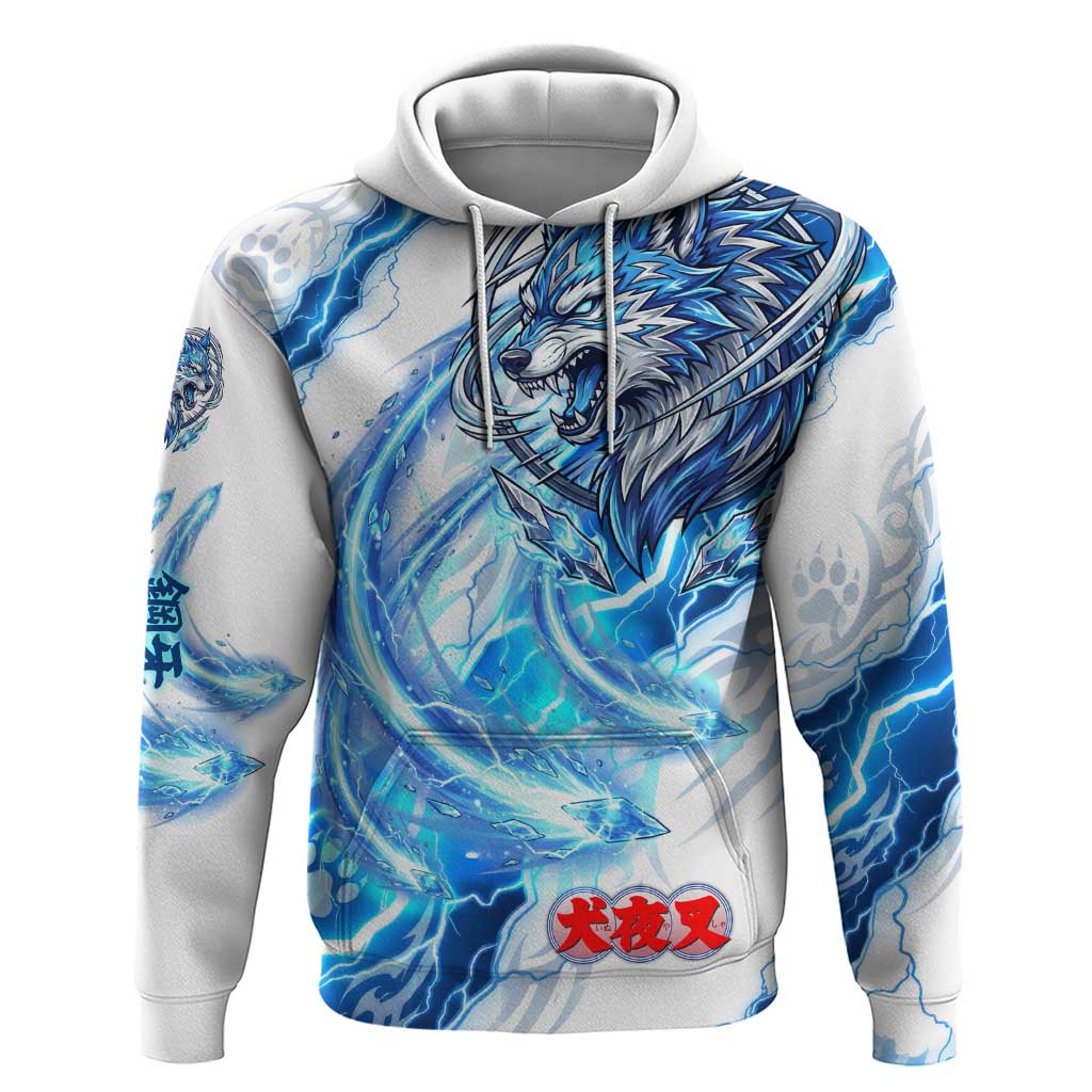 Koga Inuyasha Series Hoodie Electric Storm Anime Style with Blue Wolf Spirit