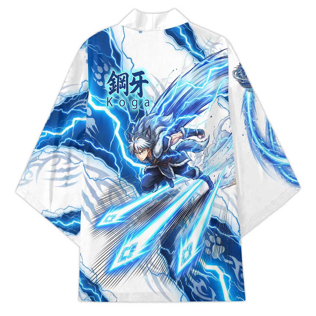 Koga Inuyasha Series Kimono Electric Storm Anime Style with Blue Wolf Spirit