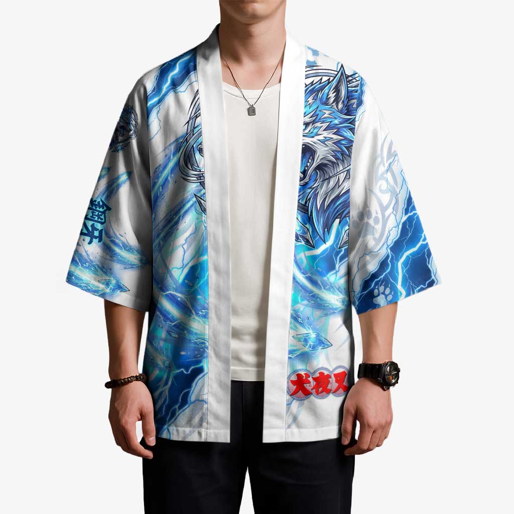Koga Inuyasha Series Kimono Electric Storm Anime Style with Blue Wolf Spirit