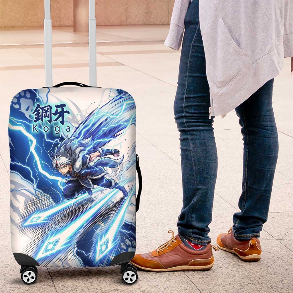 Koga Inuyasha Series Luggage Cover Electric Storm Anime Style with Blue Wolf Spirit