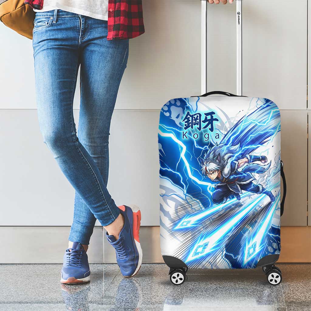 Koga Inuyasha Series Luggage Cover Electric Storm Anime Style with Blue Wolf Spirit