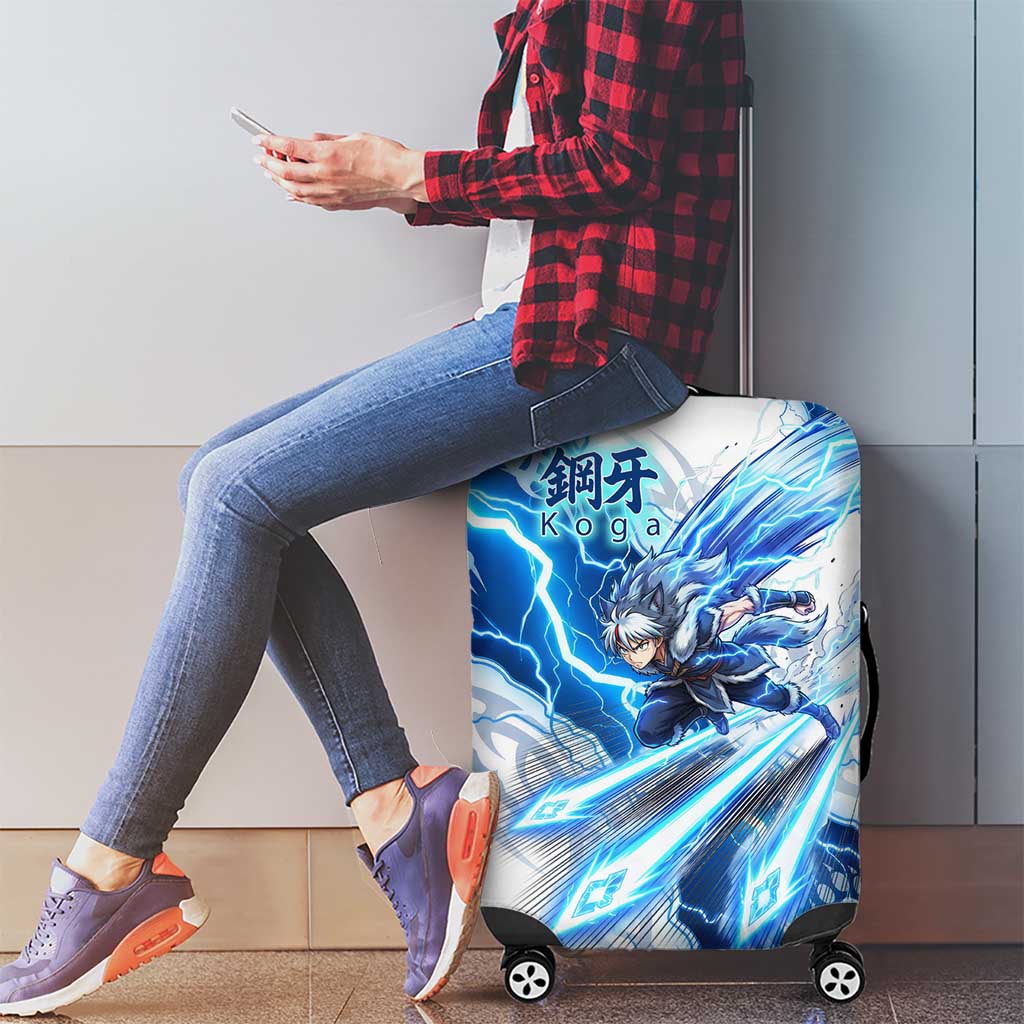 Koga Inuyasha Series Luggage Cover Electric Storm Anime Style with Blue Wolf Spirit