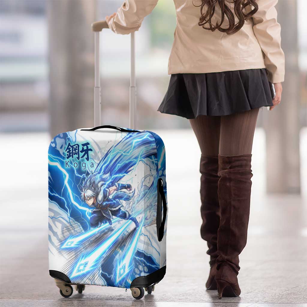 Koga Inuyasha Series Luggage Cover Electric Storm Anime Style with Blue Wolf Spirit