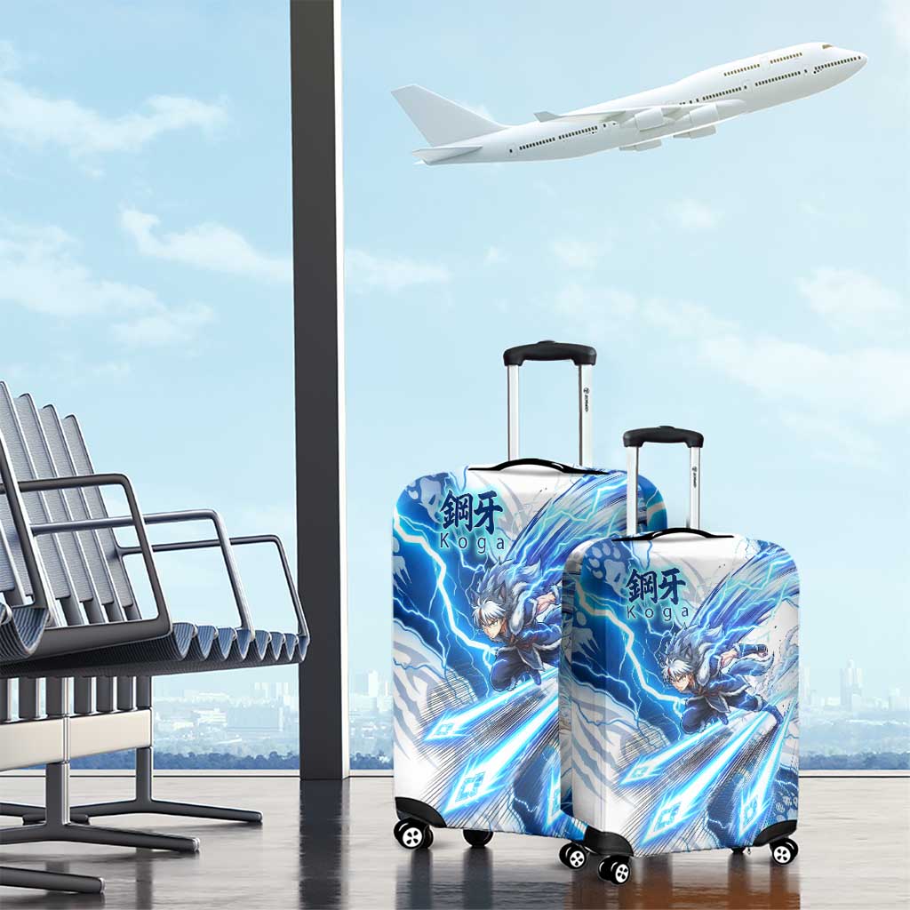 Koga Inuyasha Series Luggage Cover Electric Storm Anime Style with Blue Wolf Spirit