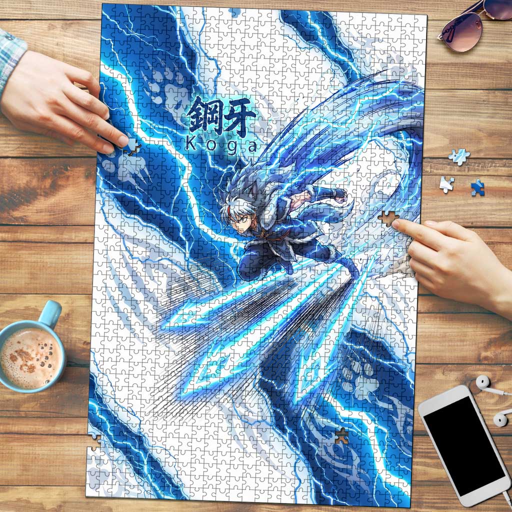 Koga Inuyasha Series Puzzle Electric Storm Anime Style with Blue Wolf Spirit