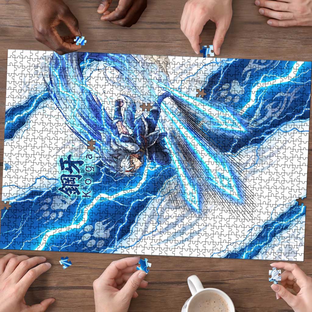 Koga Inuyasha Series Puzzle Electric Storm Anime Style with Blue Wolf Spirit