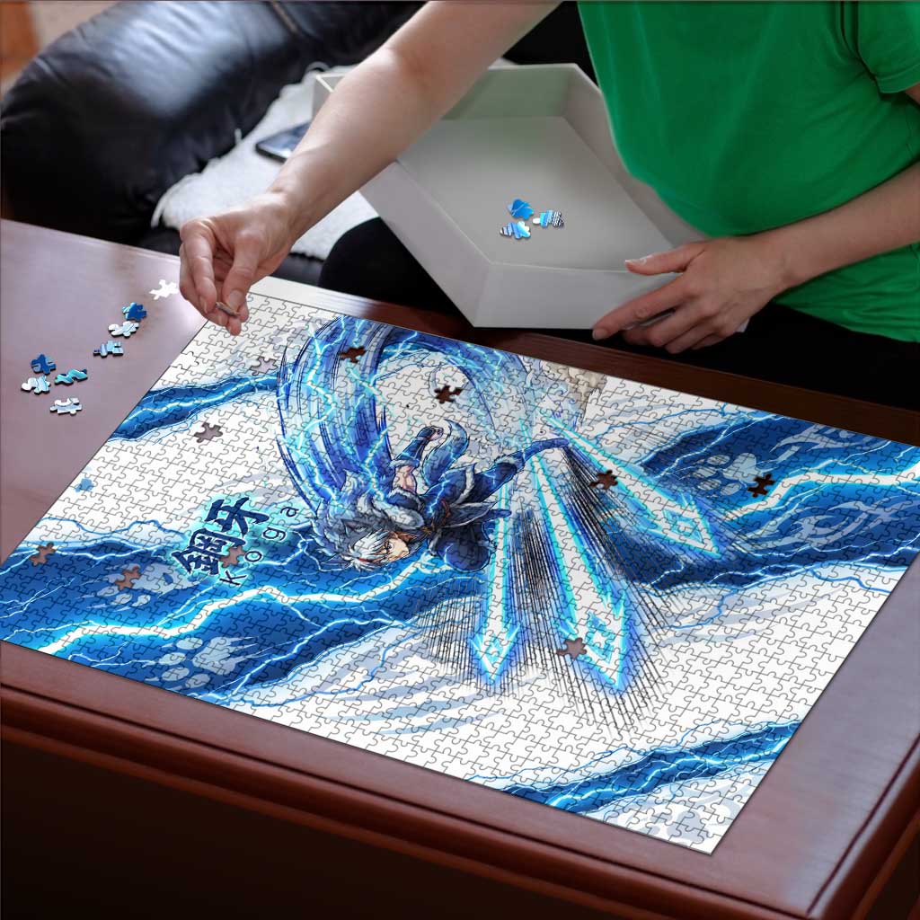 Koga Inuyasha Series Puzzle Electric Storm Anime Style with Blue Wolf Spirit