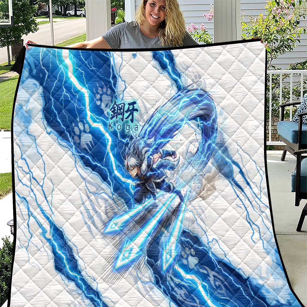 Koga Inuyasha Series Quilt Electric Storm Anime Style with Blue Wolf Spirit