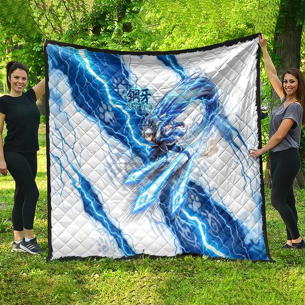 Koga Inuyasha Series Quilt Electric Storm Anime Style with Blue Wolf Spirit