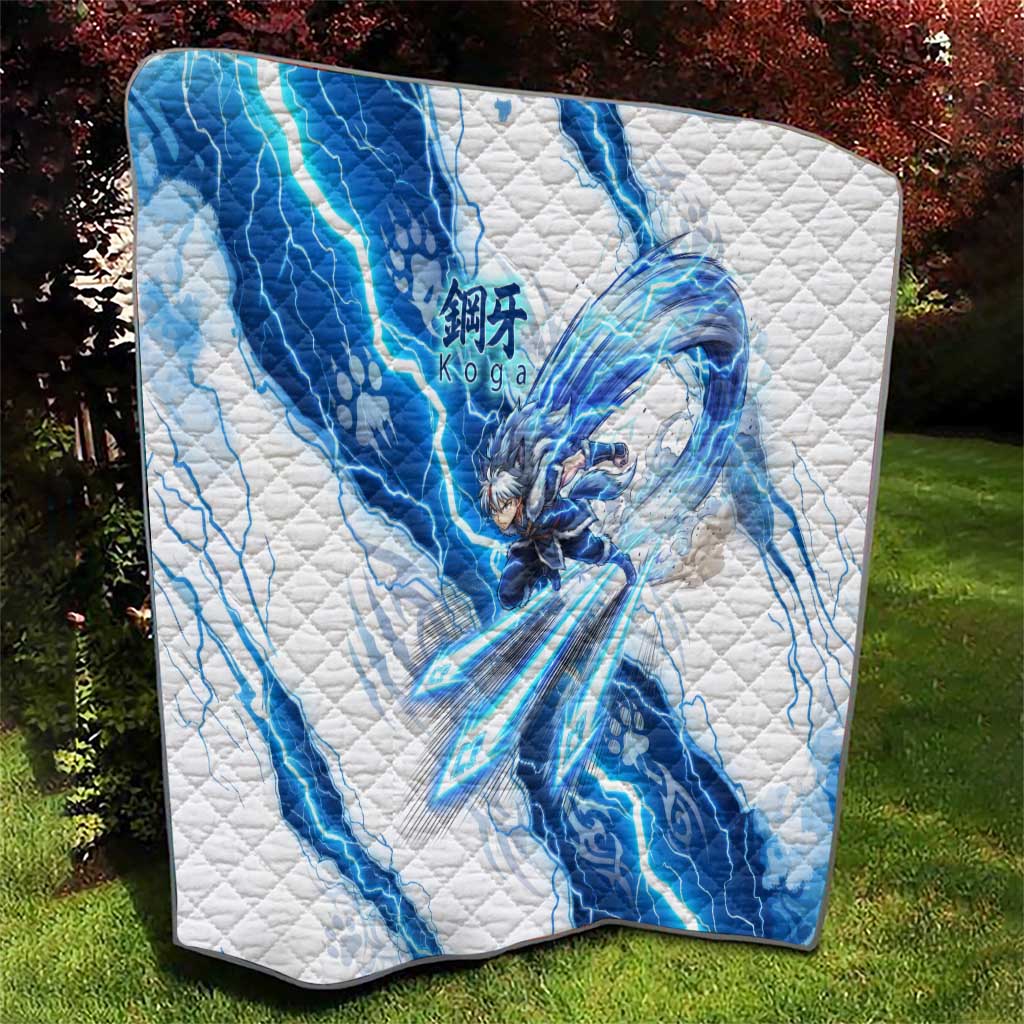 Koga Inuyasha Series Quilt Electric Storm Anime Style with Blue Wolf Spirit