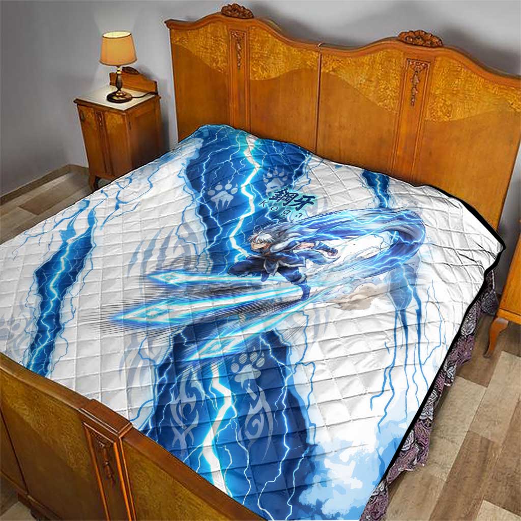Koga Inuyasha Series Quilt Electric Storm Anime Style with Blue Wolf Spirit