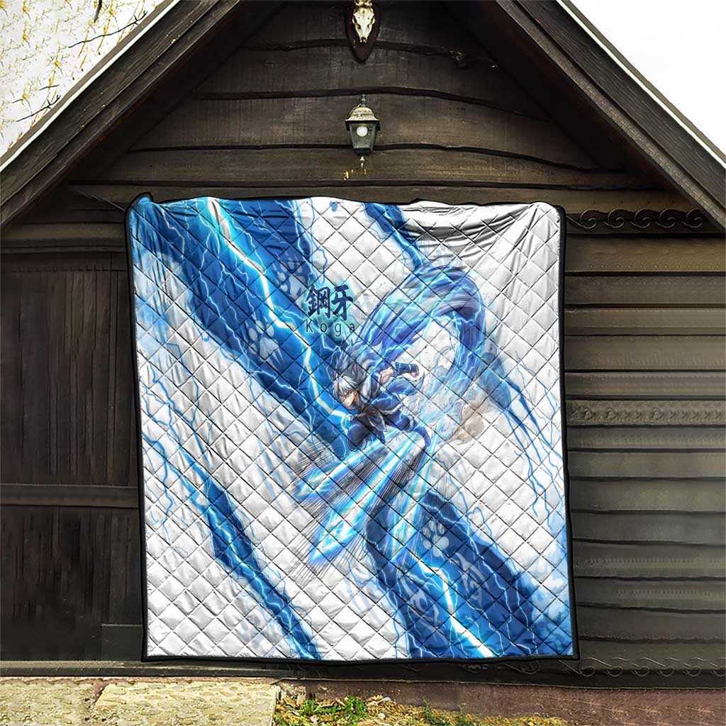 Koga Inuyasha Series Quilt Electric Storm Anime Style with Blue Wolf Spirit