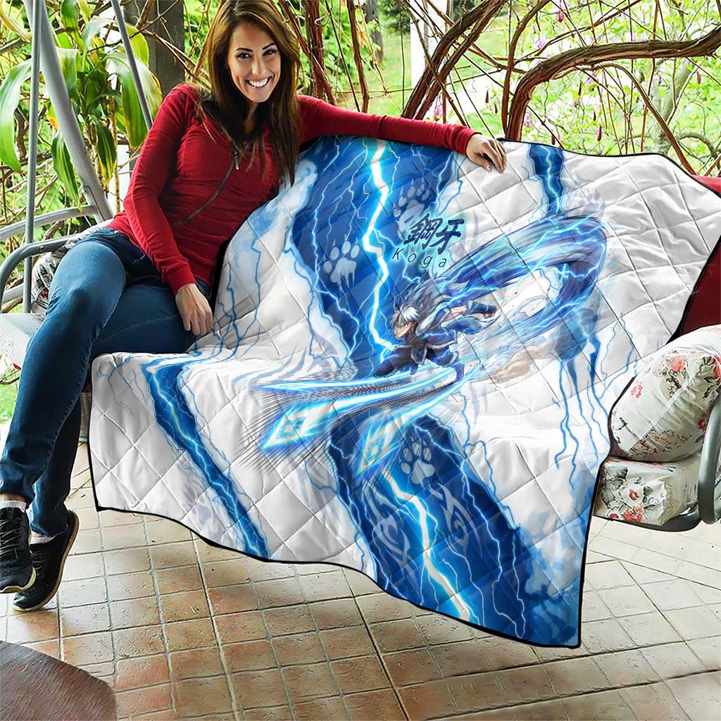 Koga Inuyasha Series Quilt Electric Storm Anime Style with Blue Wolf Spirit