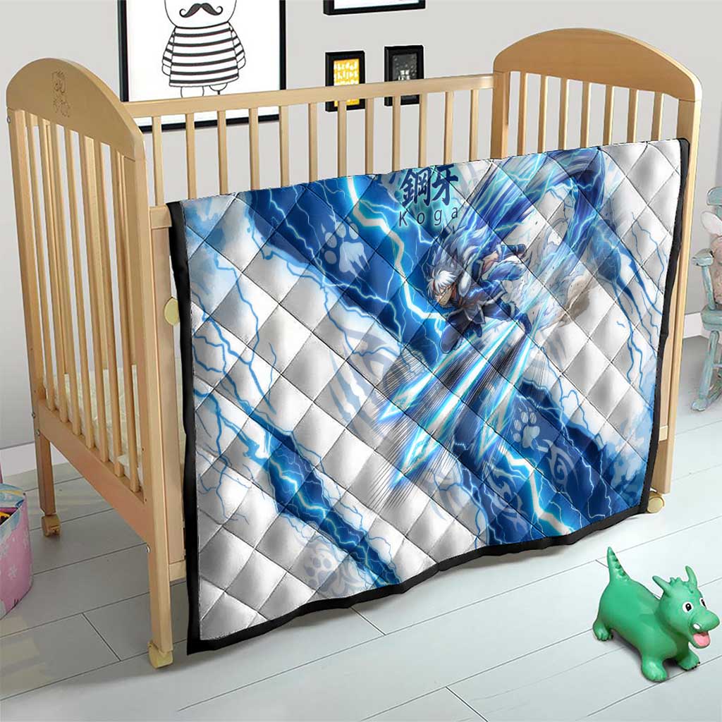 Koga Inuyasha Series Quilt Electric Storm Anime Style with Blue Wolf Spirit