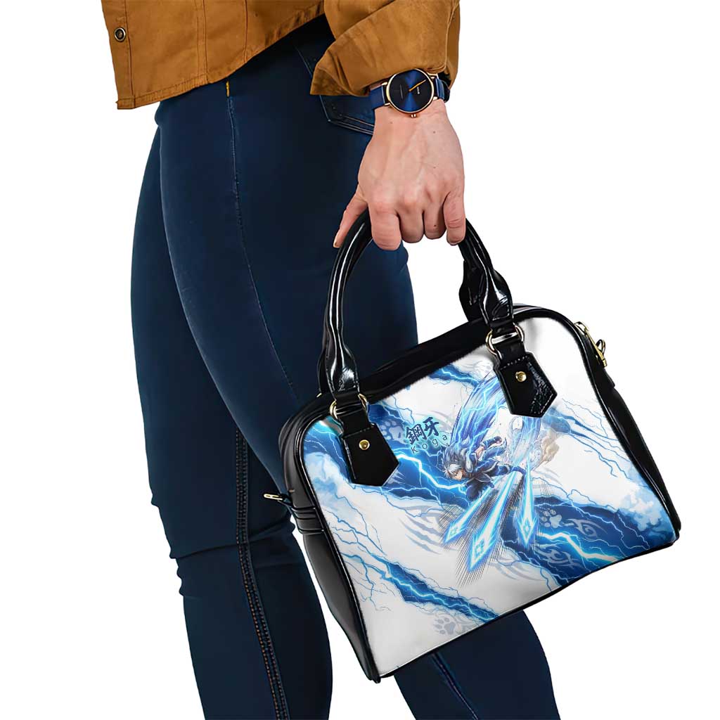 Koga Inuyasha Series Shoulder Handbag Electric Storm Anime Style with Blue Wolf Spirit