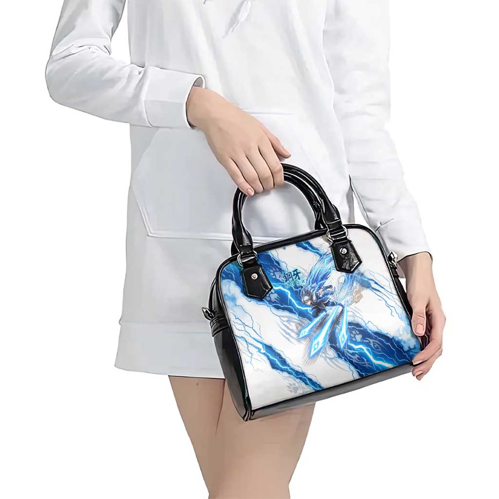 Koga Inuyasha Series Shoulder Handbag Electric Storm Anime Style with Blue Wolf Spirit