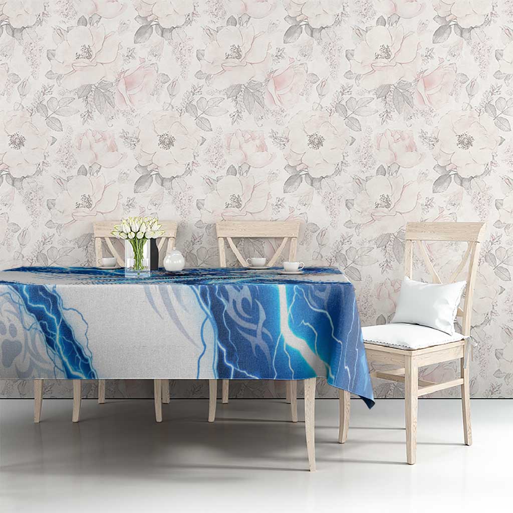 Koga Inuyasha Series Tablecloth Electric Storm Anime Style with Blue Wolf Spirit