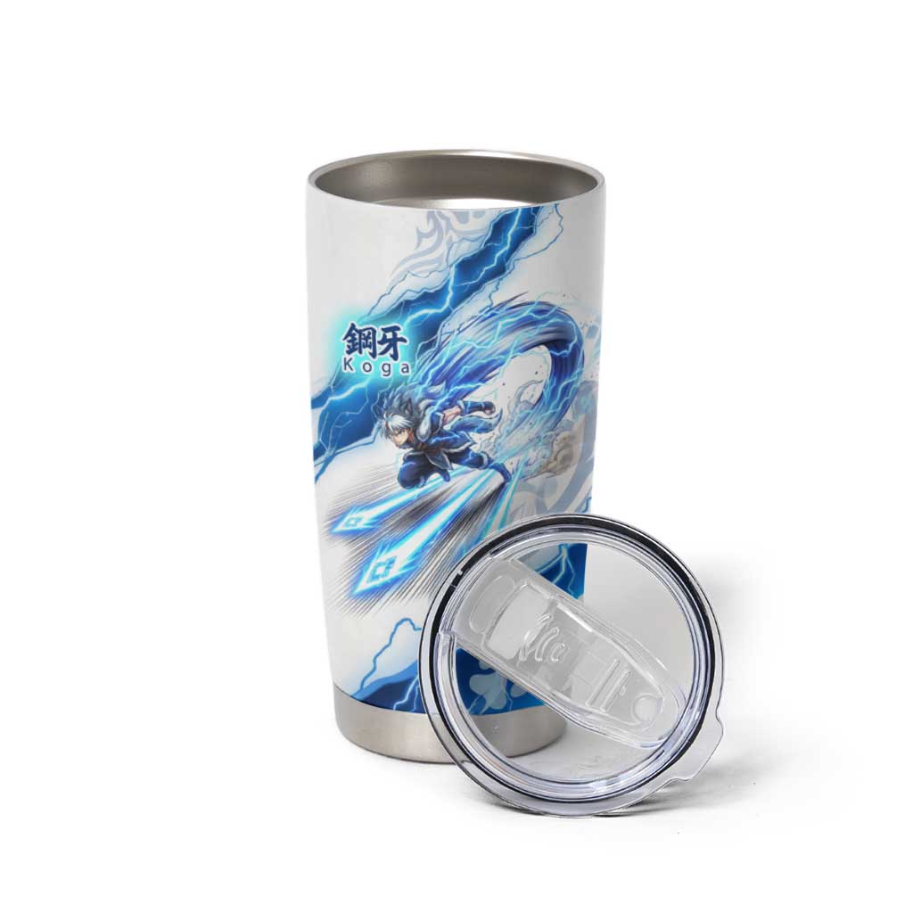 Koga Inuyasha Series Tumbler Cup Electric Storm Anime Style with Blue Wolf Spirit