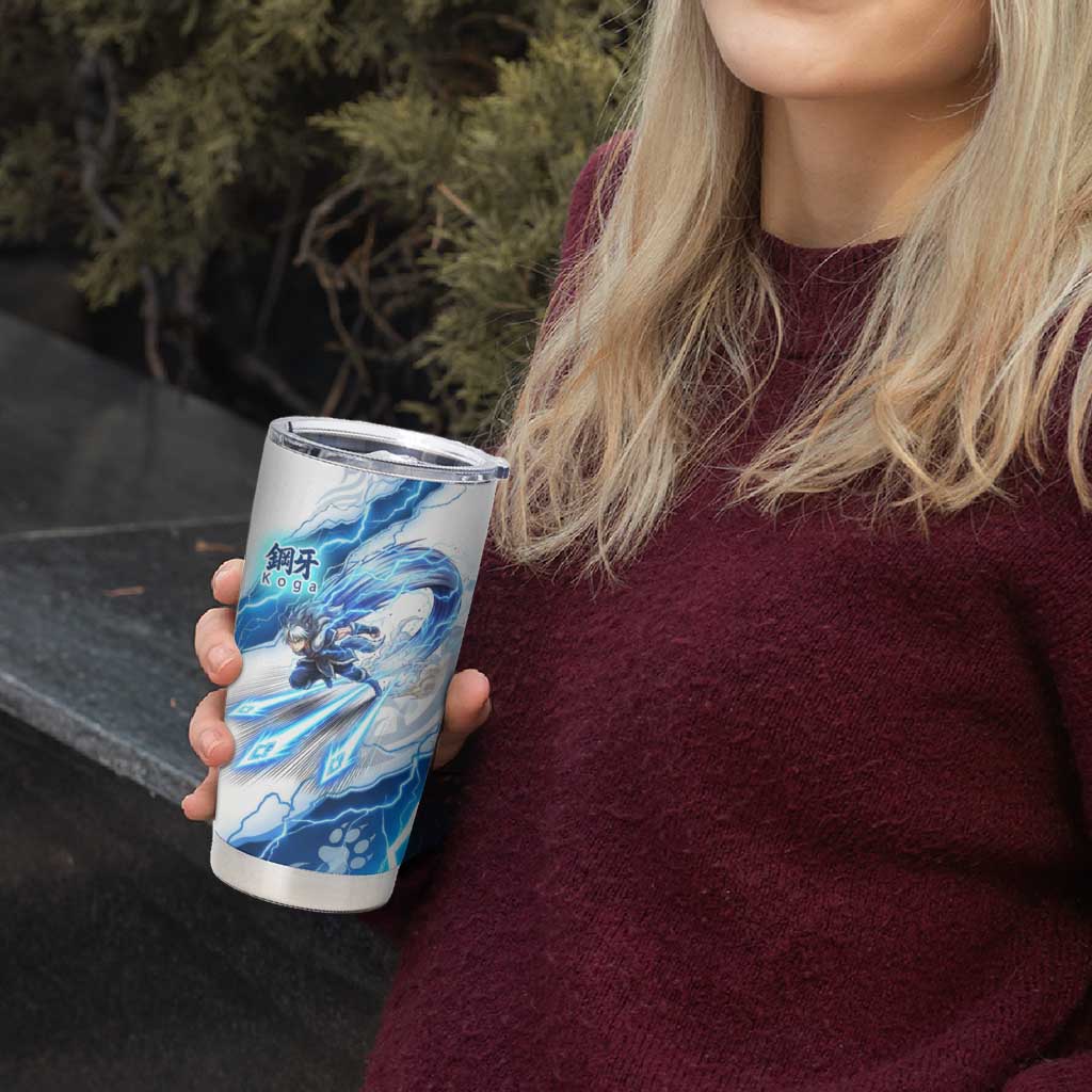 Koga Inuyasha Series Tumbler Cup Electric Storm Anime Style with Blue Wolf Spirit