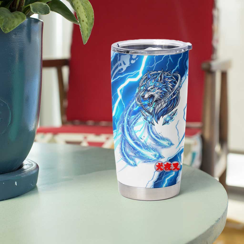 Koga Inuyasha Series Tumbler Cup Electric Storm Anime Style with Blue Wolf Spirit