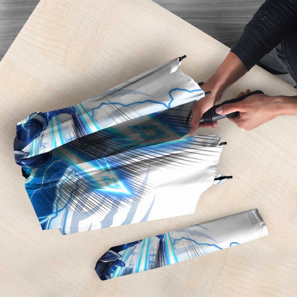 Koga Inuyasha Series Umbrella Electric Storm Anime Style with Blue Wolf Spirit