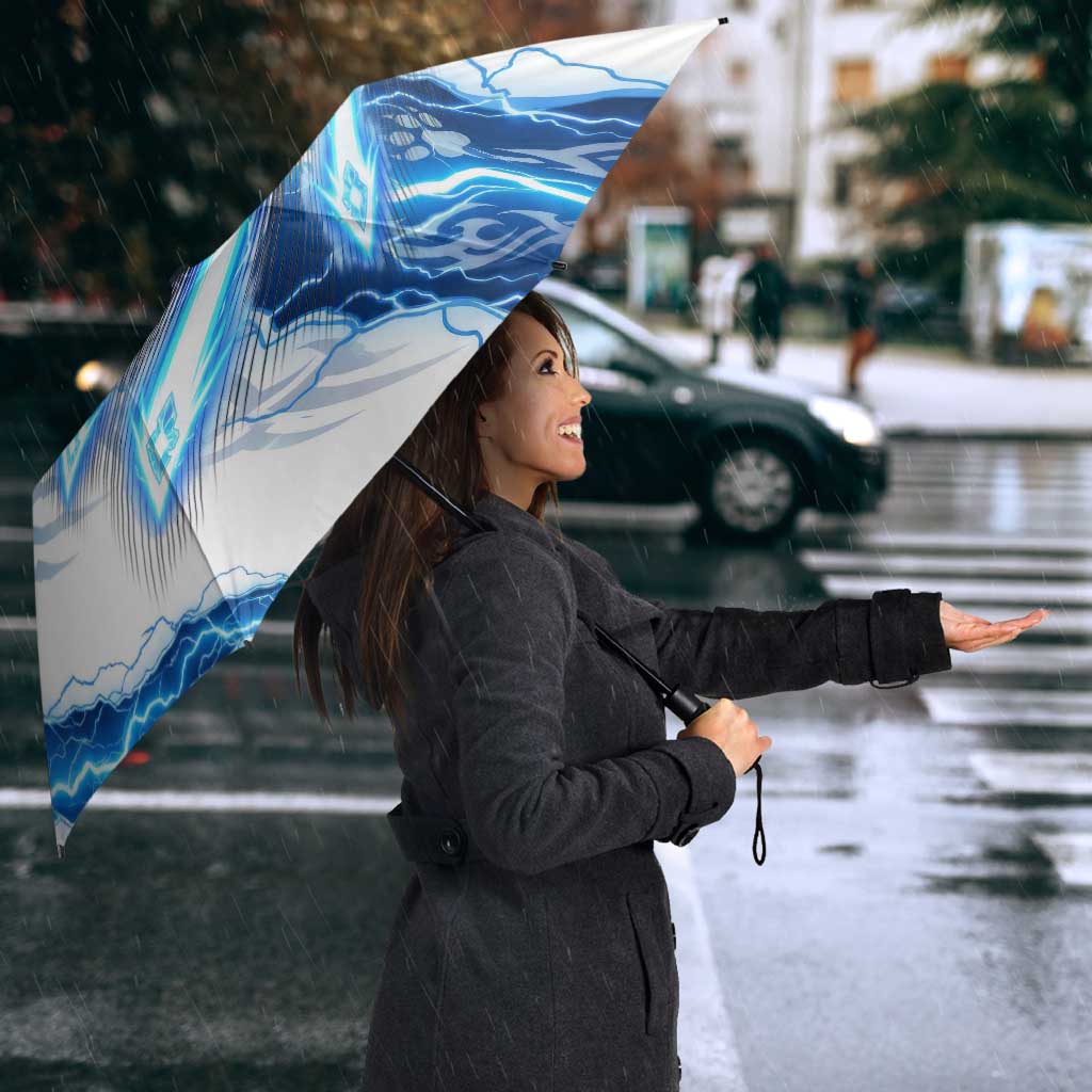 Koga Inuyasha Series Umbrella Electric Storm Anime Style with Blue Wolf Spirit